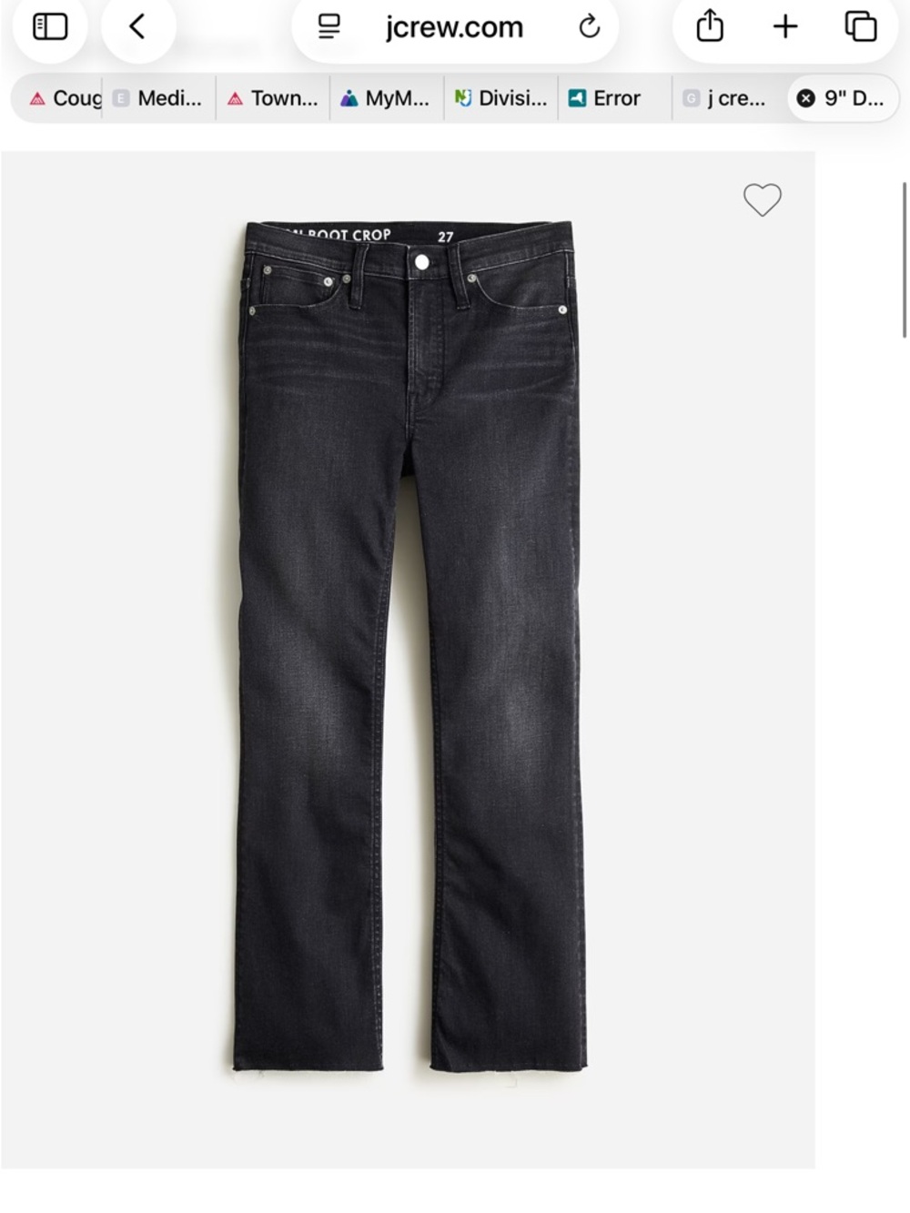 J. Crew Demi Boot Cropped Jeans size 30